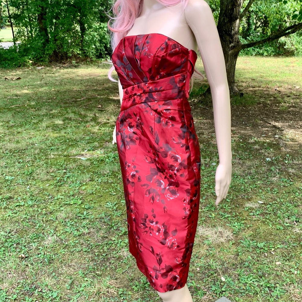 Strapless bustier cocktail dress